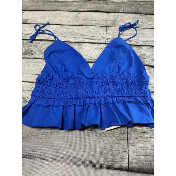 Sim & Sam Triangle Top Women’s Size L NWT Cobalt Blue - Picture 1 of 7